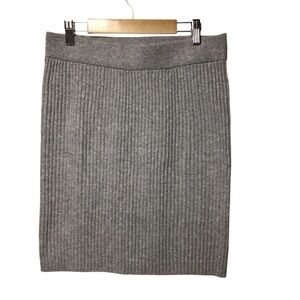 Gap Women CashSoft Rib Midi Sweater Skirt LP Cashmere Grey Soft Warm SZ S